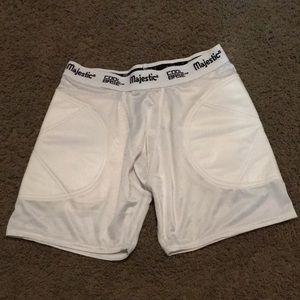 Ladies white Magestic padded softball sliding shorts Size Medium